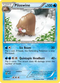 Piloswine Uncommon card from Plasma Storm