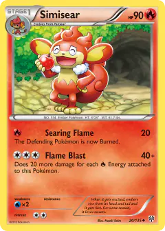 Simisear Uncommon card from Plasma Storm