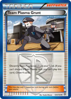 Team Plasma Grunt Uncommon card from Plasma Storm