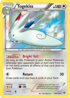 Togekiss Rare Holo card from Plasma Storm