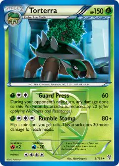 Torterra Rare card from Plasma Storm