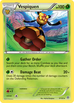 Vespiquen Rare card from Plasma Storm