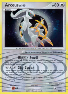 Arceus LV.100 Rare card from Platinum Arceus