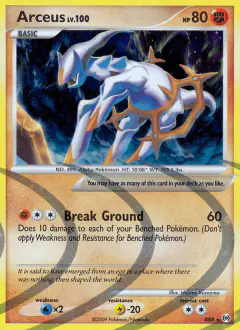 Arceus LV.100 Rare card from Platinum Arceus