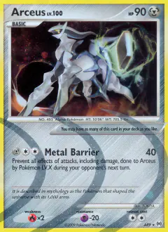 Arceus LV.100 Rare card from Platinum Arceus