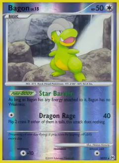 Bagon Rare card from Platinum Arceus