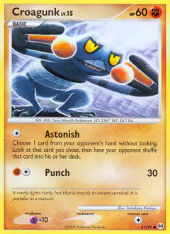 Croagunk Common card from Platinum Arceus