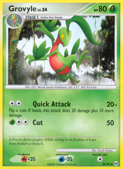 Grovyle Uncommon card from Platinum Arceus