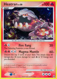 Heatran Rare Holo card from Platinum Arceus