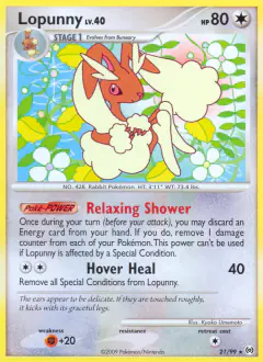 Lopunny Rare card from Platinum Arceus