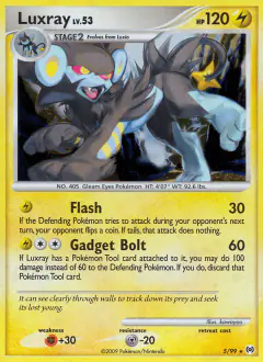 Luxray Rare Holo card from Platinum Arceus