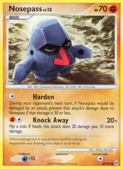 Nosepass Common card from Platinum Arceus