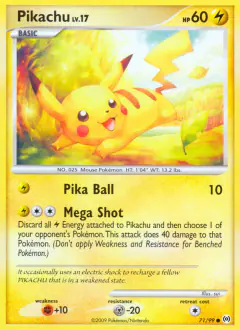 Pikachu Common card from Platinum Arceus