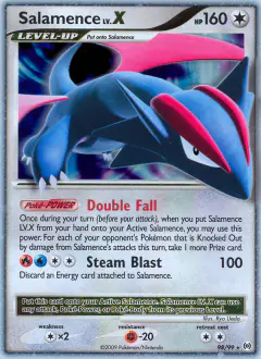 Salamence LV.X Rare Holo LV.X card from Platinum Arceus