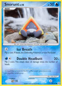 Snorunt Common card from Platinum Arceus