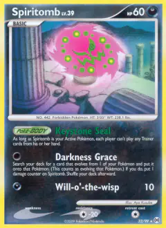 Spiritomb Rare card from Platinum Arceus