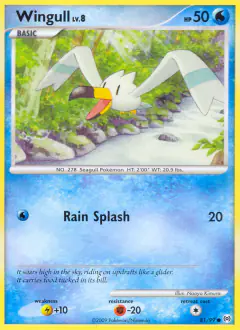 Wingull Common card from Platinum Arceus