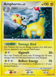 Ampharos Rare Holo card from Platinum Base