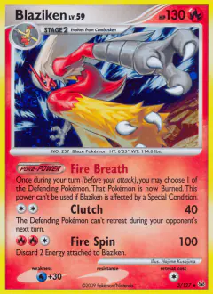 Blaziken Rare Holo card from Platinum Base