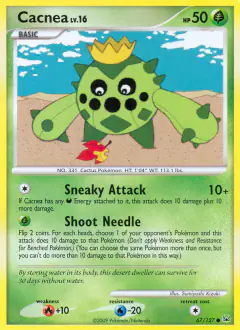 Cacnea Common card from Platinum Base