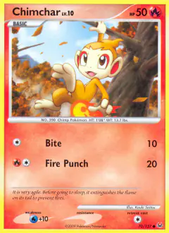 Chimchar Common card from Platinum Base