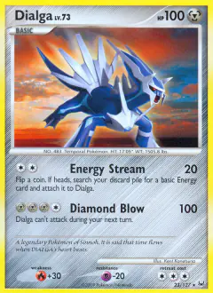 Dialga Rare card from Platinum Base