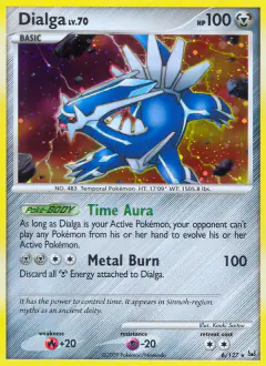 Dialga LV.70 Rare Holo card from Platinum Base