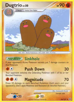 Dugtrio Rare card from Platinum Base