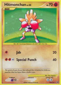 Hitmonchan Rare Secret card from Platinum Base