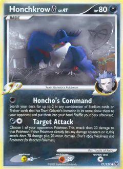 Honchkrow G Common card from Platinum Base