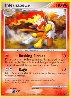 Infernape Rare card from Platinum Base