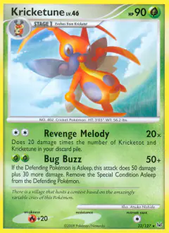 Kricketune Rare card from Platinum Base