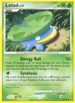 Lotad Common card from Platinum Base