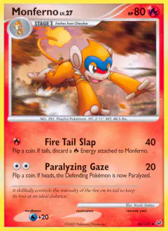 Monferno Uncommon card from Platinum Base