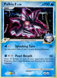 Palkia G Rare Holo card from Platinum Base