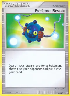 Pokémon Rescue Uncommon card from Platinum Base