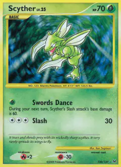 Scyther Rare Secret card from Platinum Base