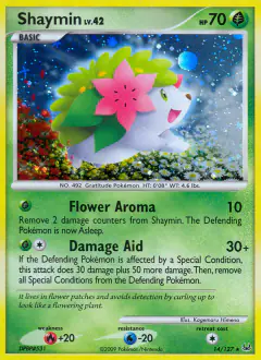Shaymin Rare Holo card from Platinum Base