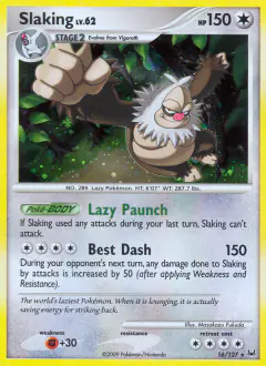 Slaking Rare Holo card from Platinum Base