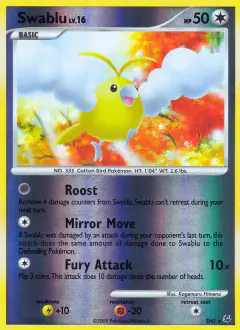 Swablu Rare card from Platinum Base