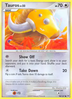 Tauros Common card from Platinum Base