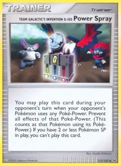 Team Galactic's Invention G-103 Power Spray Uncommon card from Platinum Base