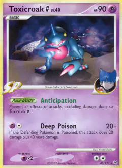 Toxicroak G Rare card from Platinum Base