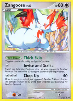 Zangoose Uncommon card from Platinum Base