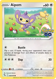 Aipom Common card from Pokémon GO