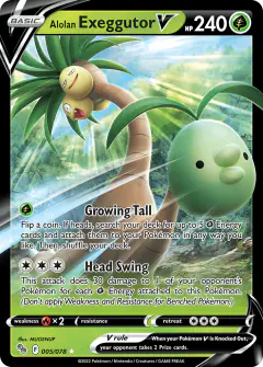 Alolan Exeggutor V Rare Holo V card from Pokémon GO