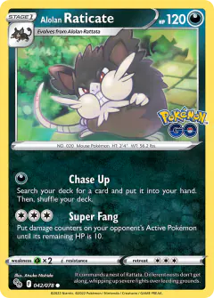 Alolan Raticate Common card from Pokémon GO