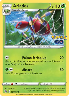 Ariados Uncommon card from Pokémon GO