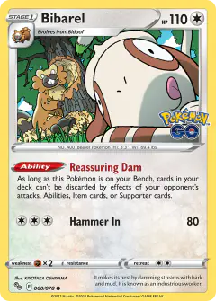 Bibarel Common card from Pokémon GO