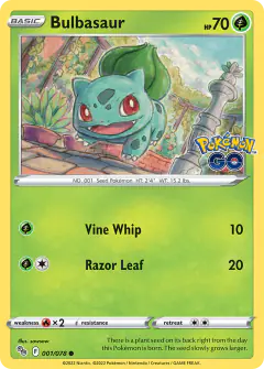 Bulbasaur Common card from Pokémon GO